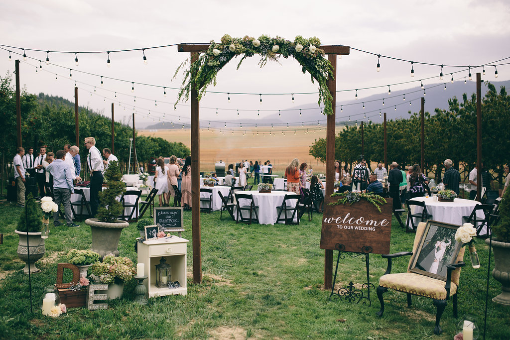 A DIY wedding with an arch